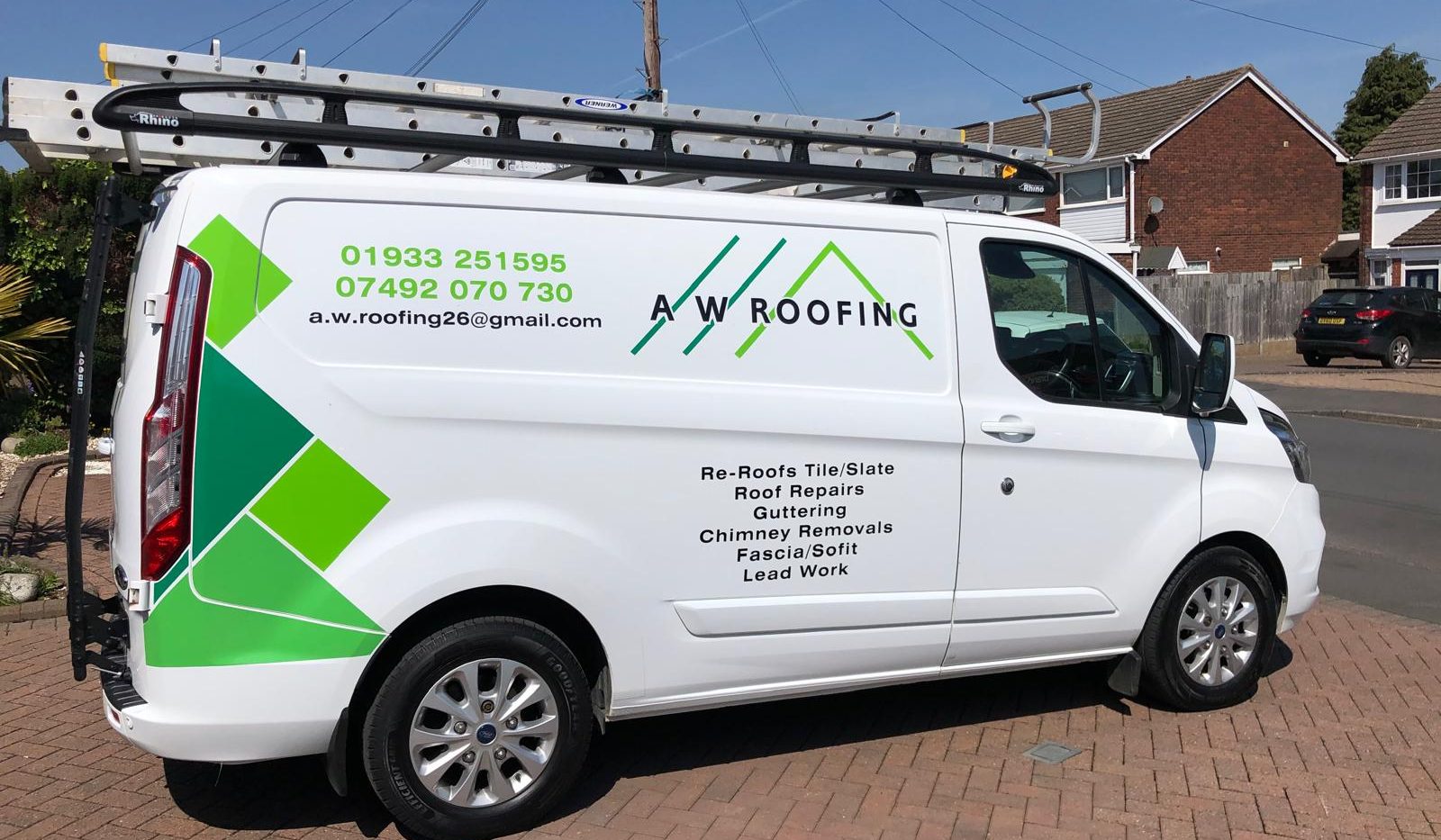 AW Roofing Van graphics