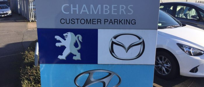 Chambers of Sutton Exterior Car Park Sign